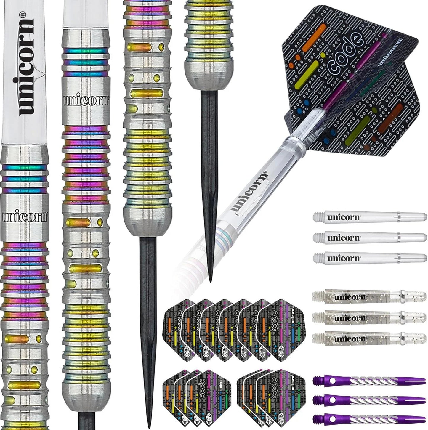 Unicorn 21G Chris "Hollywood" Dobey Code 90% Tungsten Steel Tipped Darts Set rrp £125.00 - Only £33.99 each !! Unicorn