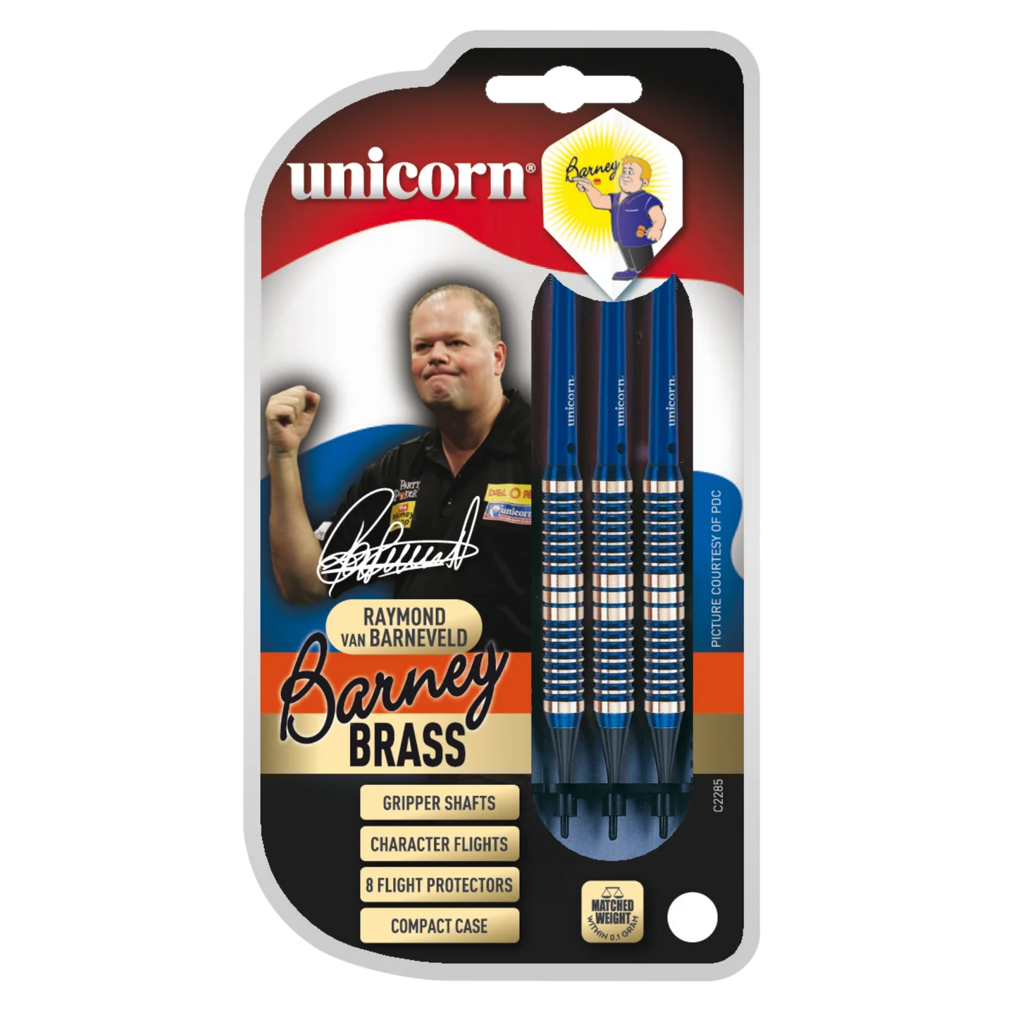 Unicorn 16G Barney Blue Brass Raymond Van Barneveld Soft Tip Darts Set rrp £10.00 Only £3.99 Unicorn
