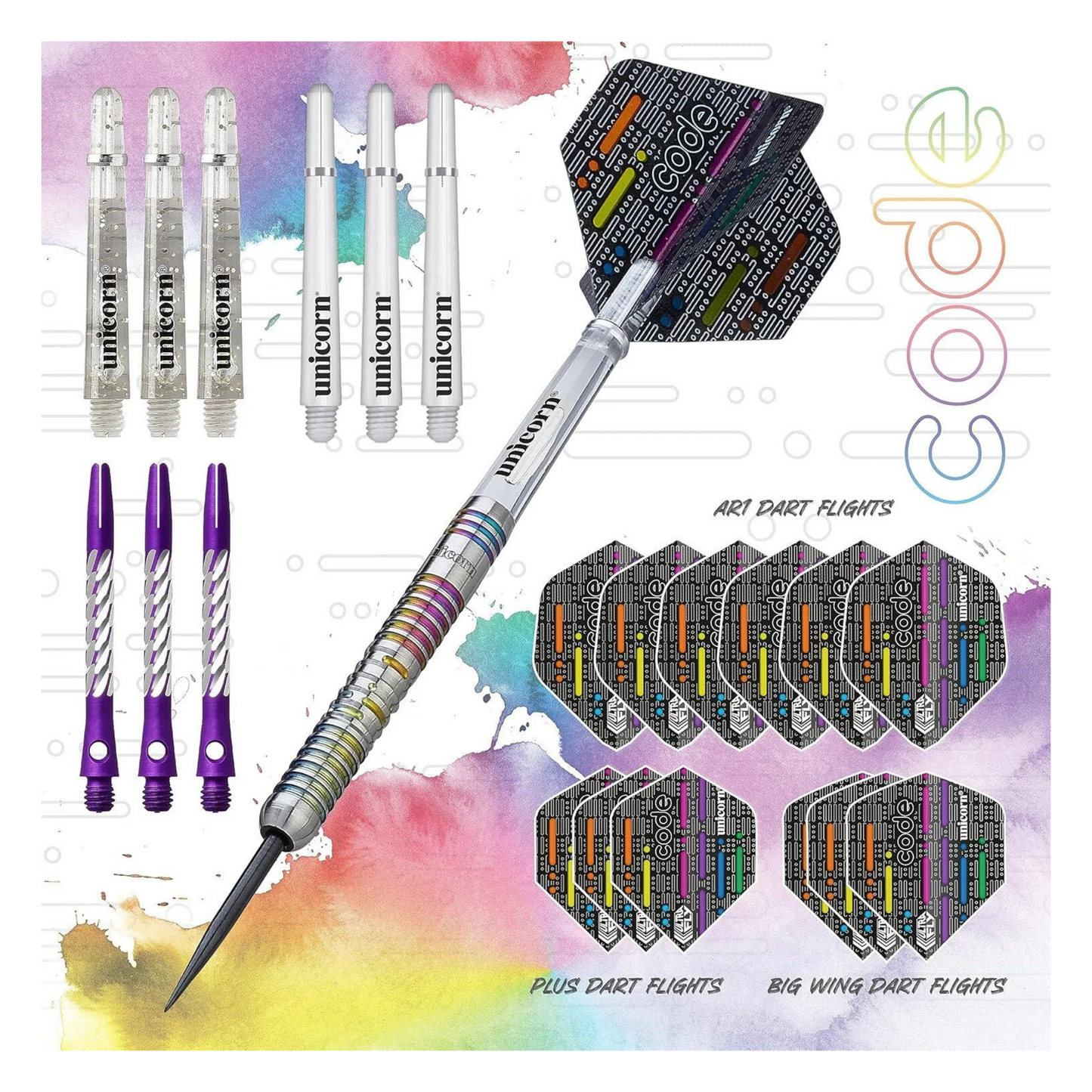 Unicorn 21G Chris "Hollywood" Dobey Code 90% Tungsten Steel Tipped Darts Set rrp £125.00 - Only £33.99 each !! Unicorn
