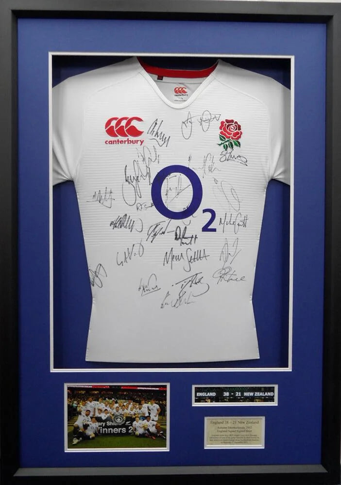 3D Framed England 2012 Autumn International Squad Hand Signed Shirt / Jersey