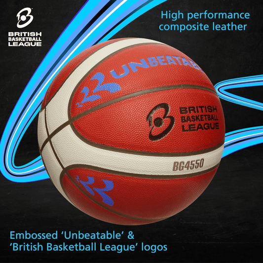 Molten B6G4550-BB-B FIBA Approved Basketball - Premium Leather Size 6 (29.5") - Unbeatable Blue Edition - Official Match Ball