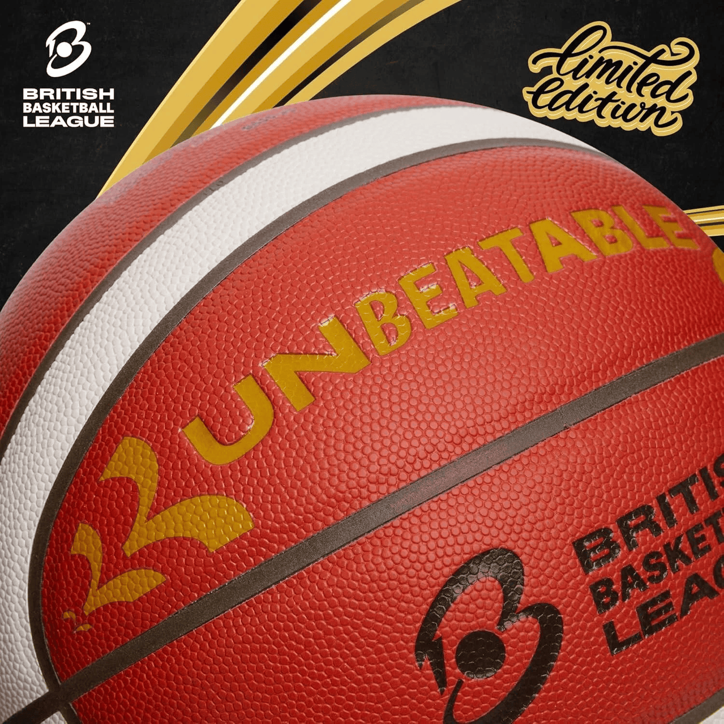 Molten B6G4550-BB-G FIBA Approved Basketball - Premium Leather Size 6 (29.5") - Unbeatable Gold Edition - Official Match Ball