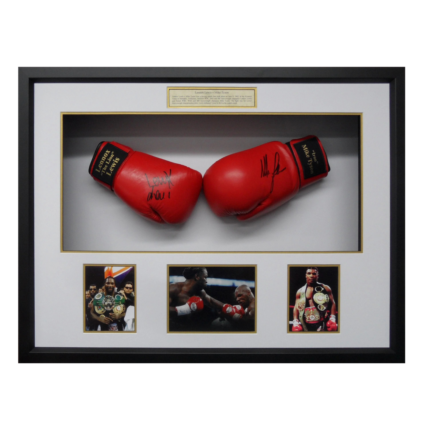 3D Framed Lennox Lewis & Mike Tyson Signed Boxing Gloves