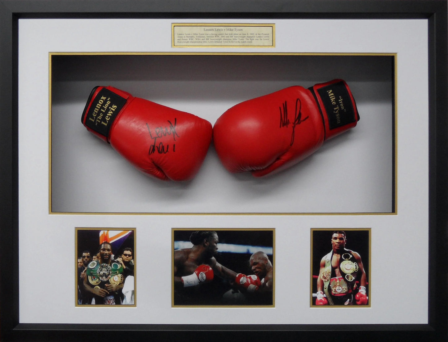 3D Framed Lennox Lewis & Mike Tyson Signed Boxing Gloves